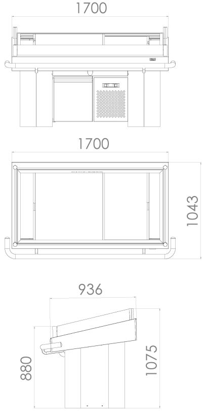 gastro gerät | gewerbegerät | profi küchengerät | Anzeigtisch | Edelstahl AISI 316 | Wasserablaufanschluss Ø 50 mm