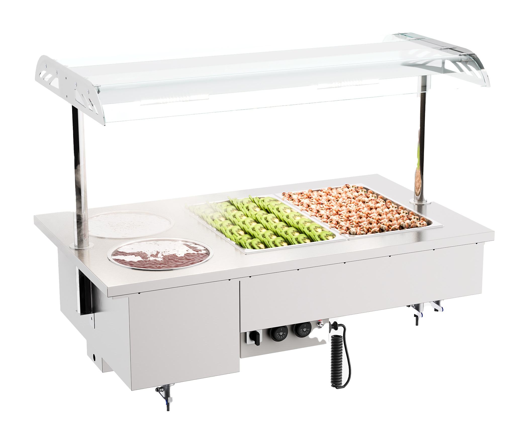 Einbau Bain-Marie mit Schalen 2/1 für Gastronomie und Gewerbe