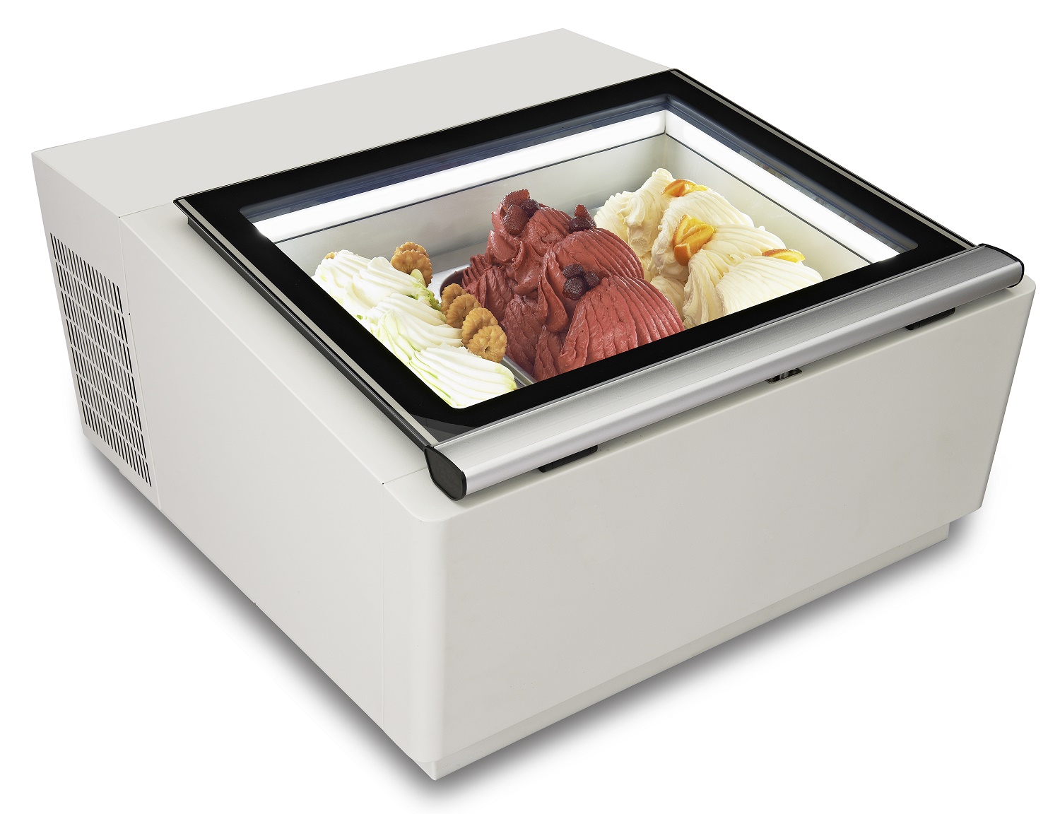 Tischmodell Speiseisvitrine Weiß | 3x5 ltr