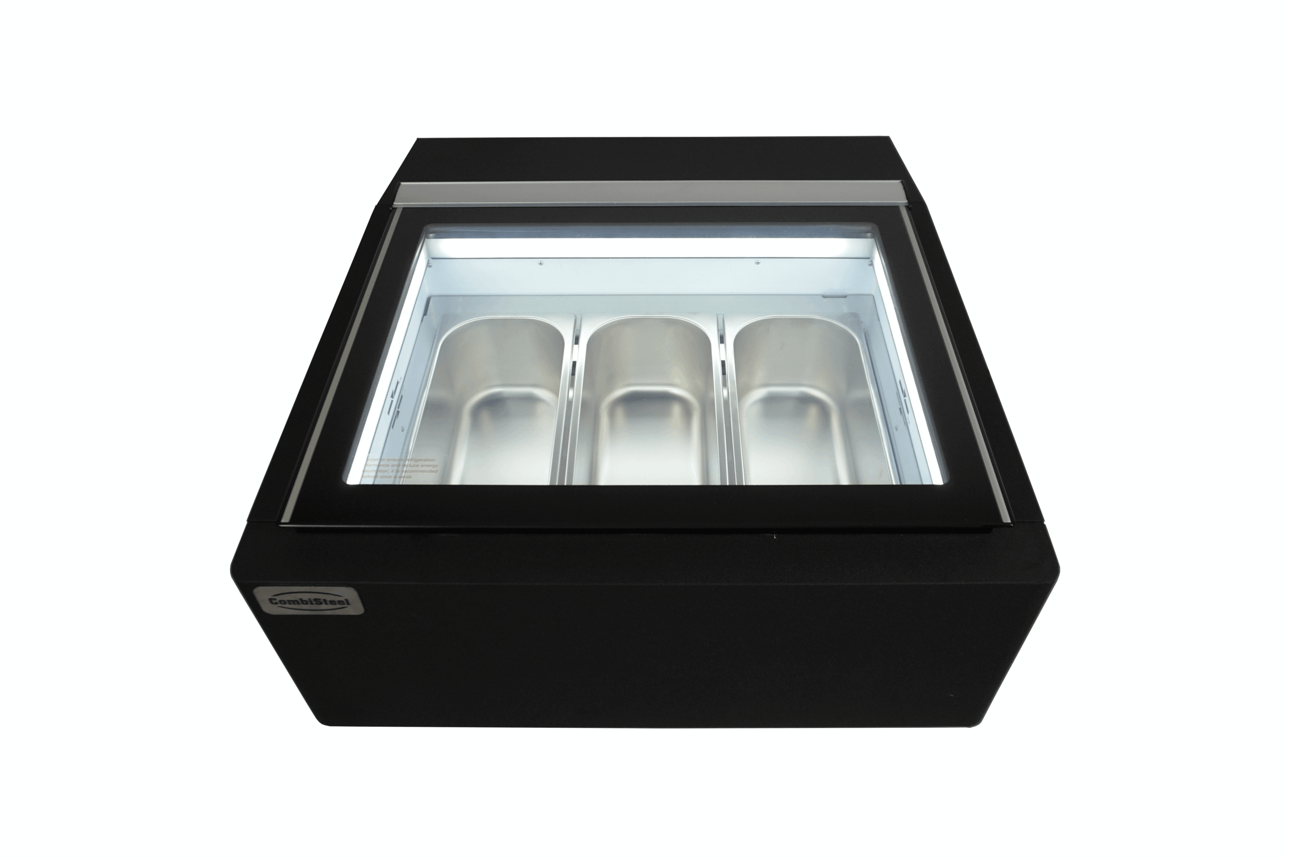 Kompakte schwarze Tischmodell-Speiseisvitrine mit statischer Kühlung