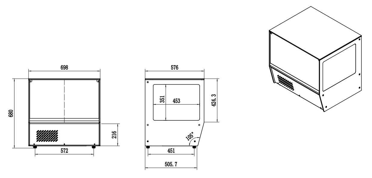 gastro kühlvitrine | verkaufsvitrine kühlung | tischmodell kühlvitrine | kühlvitrine 125 l | kühlvitrine umluft