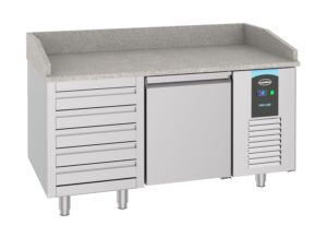 Pizzatisch mit 1 Tür und 5 Schubladen für Gastronomie und Gewerbe