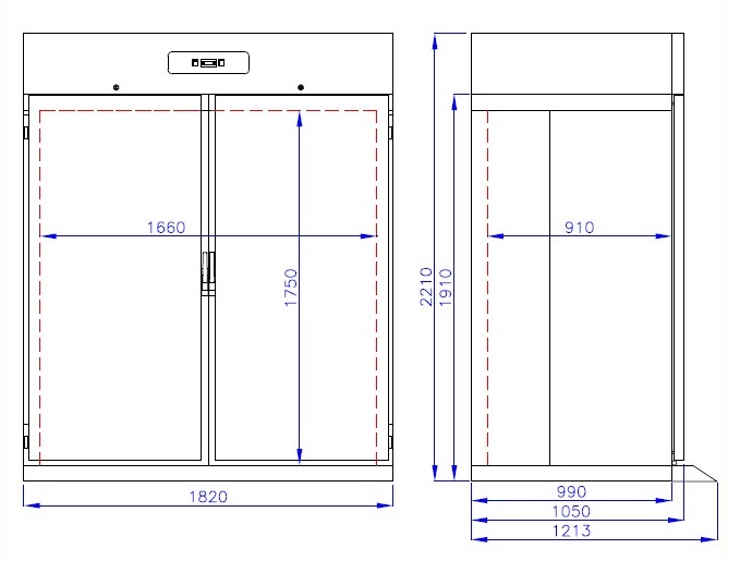 Roll-in Gewerbekühlschrank Edelstahl 1400 l