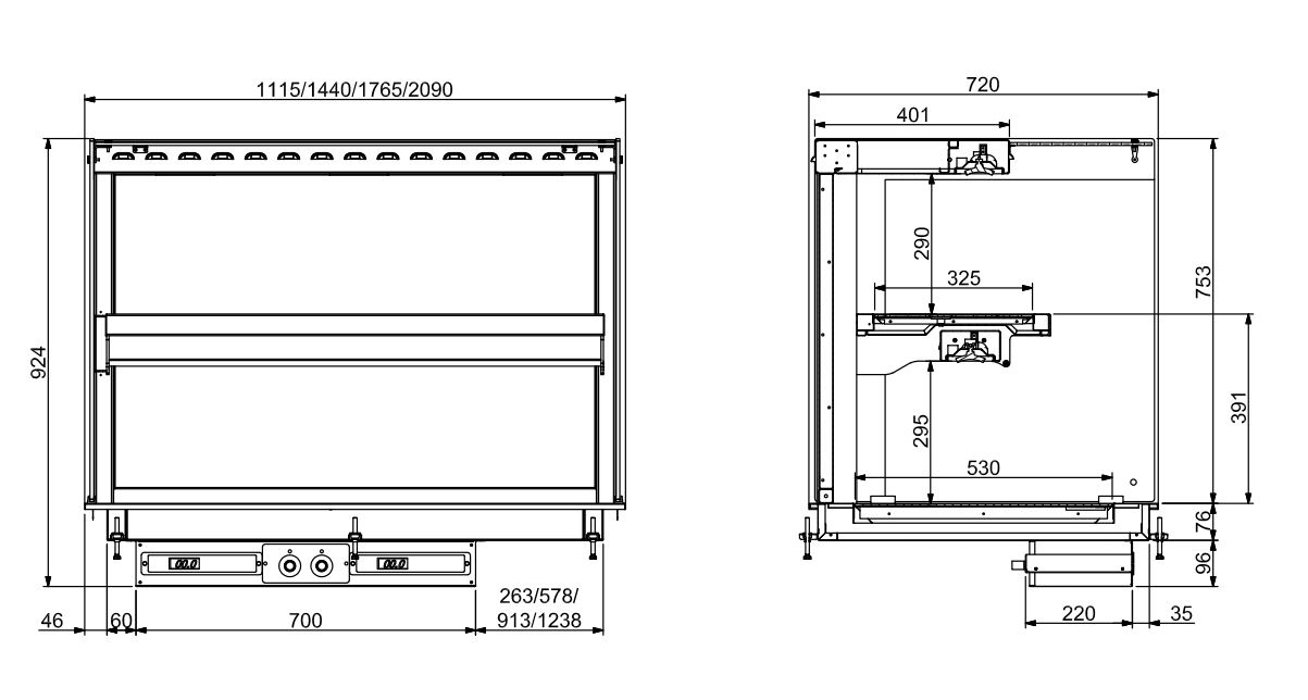 Gastro Gerät | Gewerbegerät | Profi Küchengerät | Einbau Wärmevitrine | Buffetgerät | 5/1 GN