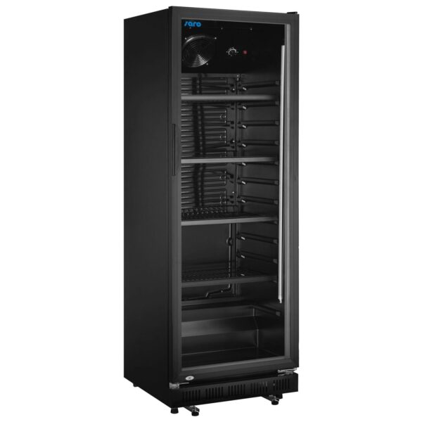 SARO Getränkekühlschrank mit Glastür - schwarz GTK 360