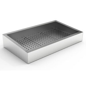 GEMAHLENES EIS BEHÄLTER SCHIEF 3/1 GN AISI 304 WASSERHAHN AN DER BEDIENUNG SEITE