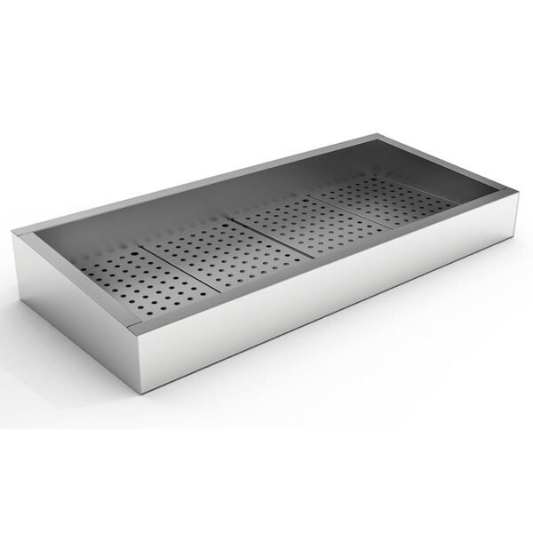 GEMAHLENES EIS BEHÄLTER SCHIEF 4/1 GN AISI 304 WASSERHAHN AN DER BEDIENUNG SEITE