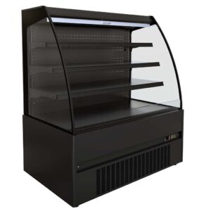 Kühlvitrine Noah 1.3 schwarz mit Glasfront