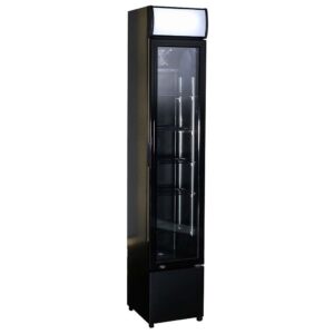 KÜHLSCHRANK GLASTÜR SCHMALL SCHWARZ