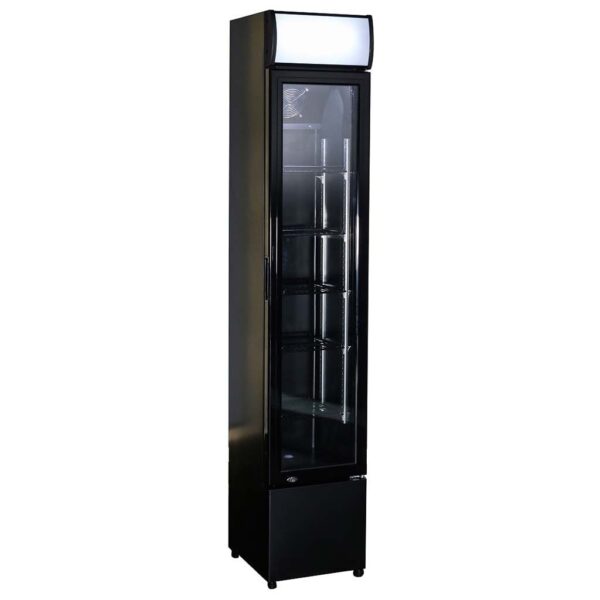 KÜHLSCHRANK GLASTÜR SCHMALL SCHWARZ