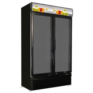 KÜHLSCHRANK 2 GLASTÜREN BEZ-780 GD SCHWARZ