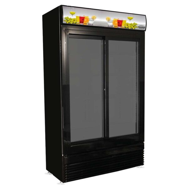 KÜHLSCHRANK MIT SCHIEBEGLASTÜREN BEZ-780 SL SCHWARZ