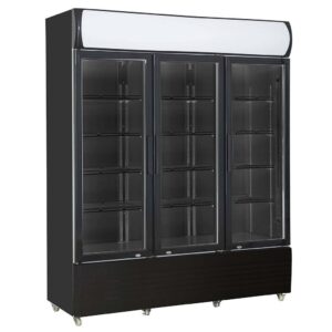 KÜHLSCHRANK 3 GLASTÜREN SCHWARZ FCU-1200 BL