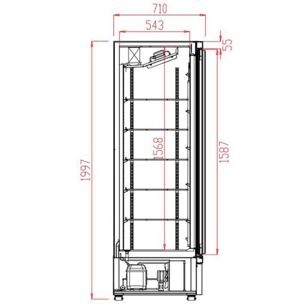 KÜHLSCHRANK 3 GLASTÜREN JDE-1530R – Bild 2