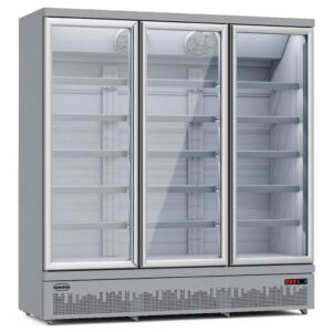 Tiefkühlschrank 3 Glastüren JDE-1530F – Frontansicht, weißes Design