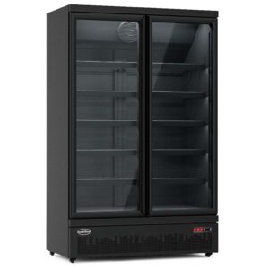 KÜHLSCHRANK 2 GLASTÜREN SCHWARZ JDE-1000R BL