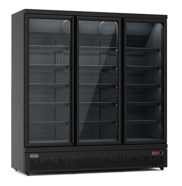 TIEFKÜHLSCHRANK 3 GLASTÜREN SCHWARZ JDE-1530F BL