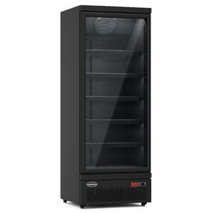 KÜHLSCHRANK 1 GLASTÜR SCHWARZ JDE-600R BL
