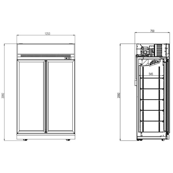 KÜHLSCHRANK 2 GLASTÜREN INS-1000R – Bild 2