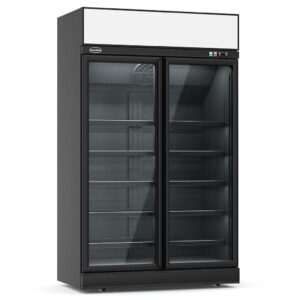 KÜHLSCHRANK 2 GLASTÜREN SCHWARZ INS-1000R BL