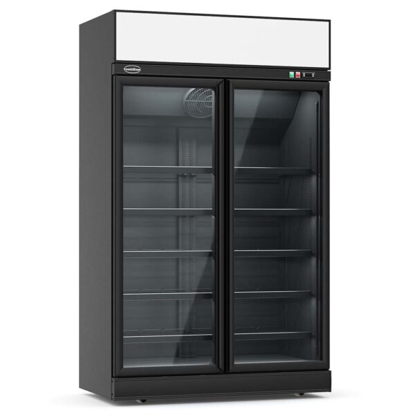 TIEFKÜHLSCHRANK 2 GLASTÜREN SCHWARZ INS-1000F BL