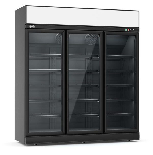 TIEFKÜHLSCHRANK 3 GLASTÜREN SCHWARZ INS-1530F BL