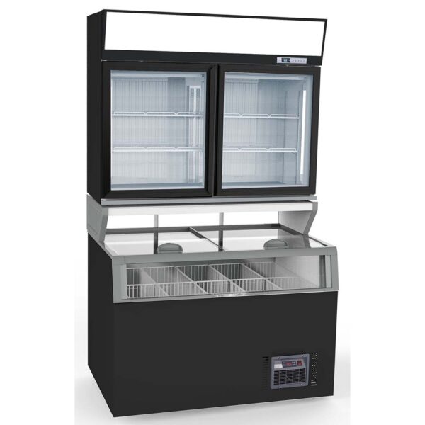 WANDTIEFKÜHLUNG SCHWARZ 2 GLASTÜREN – Bild 2
