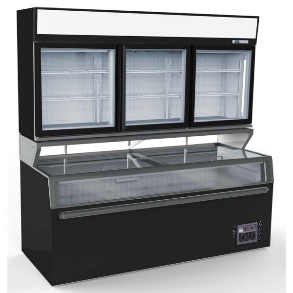 WANDTIEFKÜHLUNG SCHWARZ 3 GLASTÜREN – Bild 2