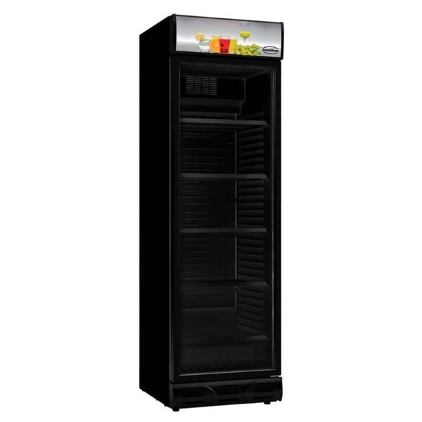 KÜHLSCHRANK 1 GLASTÜR SCHWARZ SCHARNIEREN TÜR LINKERSEITE