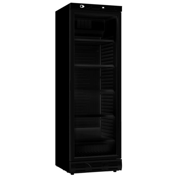 KÜHLSCHRANK 1 GLASTÜR 382L SCHWARZ KEINE CANOPY