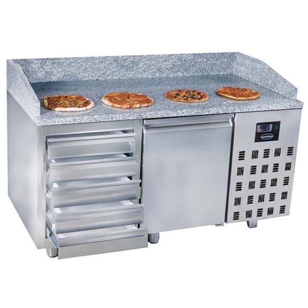 PIZZATISCH MIT 1 TÜR UND 5 SCHUBLADEN