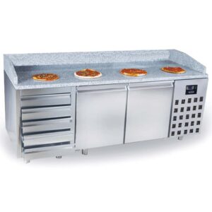 PIZZATISCH MIT 2 TÜREN UND 5 SCHUBLADEN