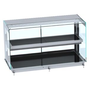 EINBAUWÄRMEVITRINE KERAMIK ECKIG - SCHWARZ 3/1