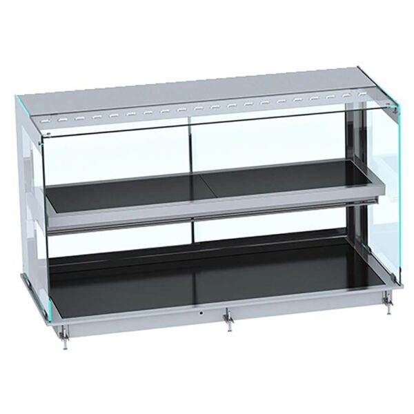 EINBAUWÄRMEVITRINE KERAMIK ECKIG - SCHWARZ 4/1