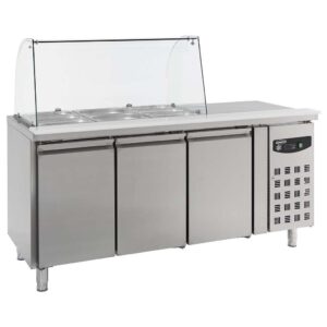 KÜHLTISCH MIT GLAS 3 TÜREN