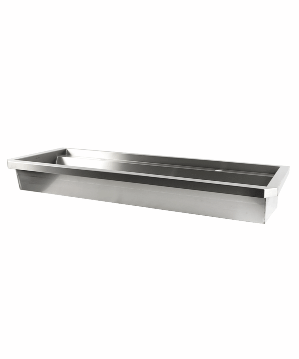 EDELSTAHL WASCHBECKEN 2 ABLASSHAHNE 1200MM  ABLAUFSTOPFEN UND SCHUTZWAND INKLUSIVE, EXKLUSIV HAHNE – Bild 4