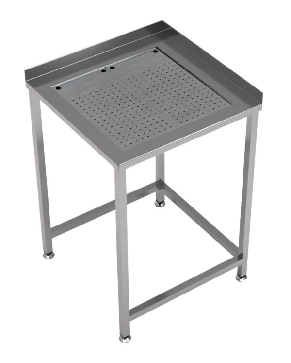 ARBEITSTISCH ECKE MIT INTEGRIERTER ABTROPFSCHALE 650X650