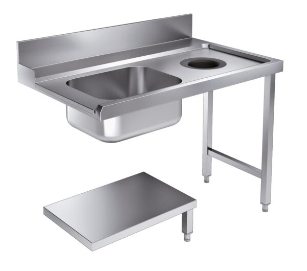 ZULAUFTISCH GRUNDBODEN MIT ABFALLLOCH 1200 RECHTS FÜR 7280.0045-0046
