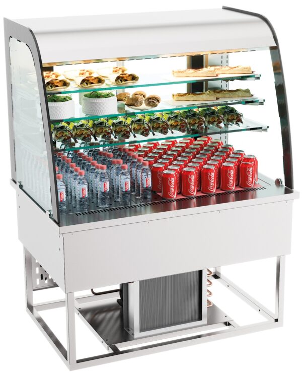 EINBAUKÜHLVITRINE 140L OFFEN