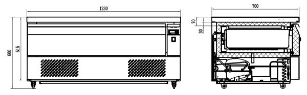 KÜHL-/TIEFKÜHLTISCH 1 SCHUBLADE 3X 1/1 GN – Bild 5