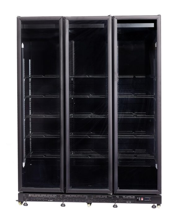 KÜHLSCHRANK 3 GLASTÜREN SCHWARZ NAP-1200  *TRANSPORT AUF ANFRAGE* – Bild 3