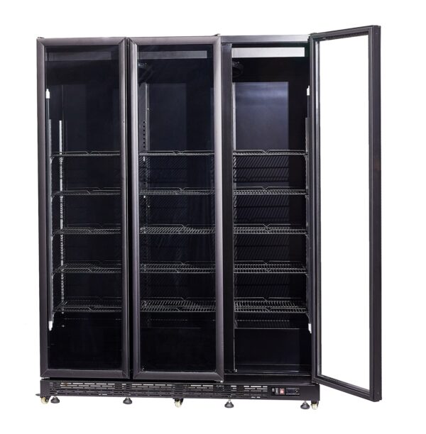 KÜHLSCHRANK 3 GLASTÜREN SCHWARZ NAP-1200  *TRANSPORT AUF ANFRAGE* – Bild 4