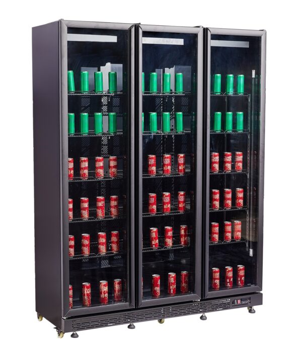 KÜHLSCHRANK 3 GLASTÜREN SCHWARZ NAP-1200 HT - MIT TÜRHEIZUNG – Bild 7
