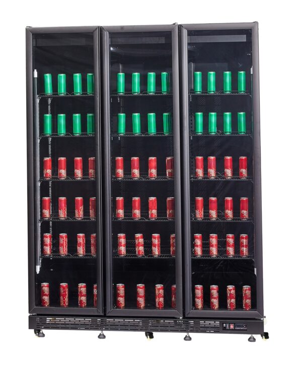 KÜHLSCHRANK 3 GLASTÜREN SCHWARZ NAP-1200 HT - MIT TÜRHEIZUNG – Bild 9