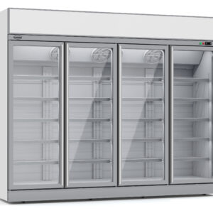 Tiefkühlschrank 4 Glastüren INS-2060F – Frontansicht, weißes Design
