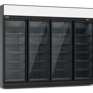 Tiefkühlschrank 4 Glastüren Schwarz INS-2060F BL – Frontansicht, 2060 L Kapazität