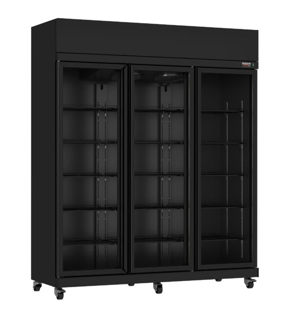 KÜHLSCHRANK 3 GLASTÜREN SCHWARZ IRM-1180R BL