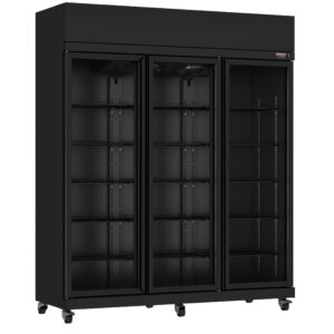 Kühlschrank 3 Glastüren Schwarz IRM-1180R BL – Frontansicht, 1.180 l, LED Beleuchtung