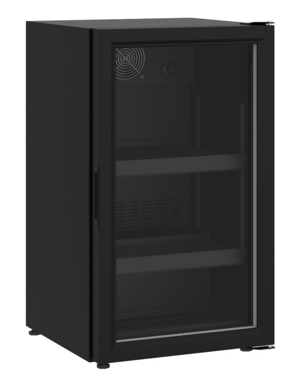 KÜHLSCHRANK TISCHMODEL GLASTÜR 136L SCHWARZ