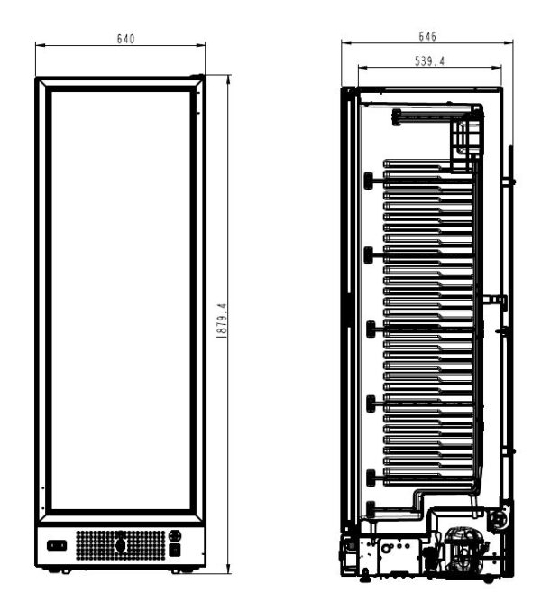 TIEFKÜHLSCHRANK 1 GLASTÜR SCHWARZ 382L – Bild 2